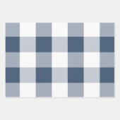 Feuille De Papier Cadeau Vichy bleu et blanc classique (Devant)