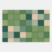 Feuille De Papier Cadeau Vichy Vert (Devant 2)