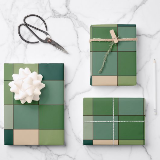 Feuille De Papier Cadeau Vichy Vert (Recto)