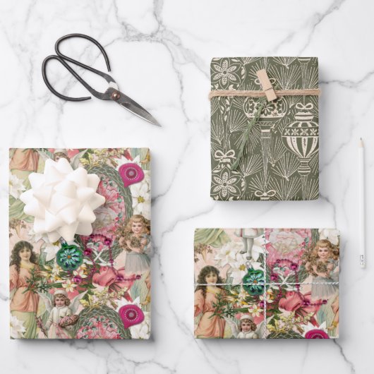 Feuille De Papier Cadeau Victorian Christmas Sparkle (Recto)