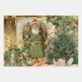 Feuille De Papier Cadeau Victorian Santa Claus With Christmas Tree (Devant 2)
