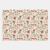 Feuille De Papier Cadeau Vie forestière Chipmunk Squirrel Acorns Lapins (Devant 3)