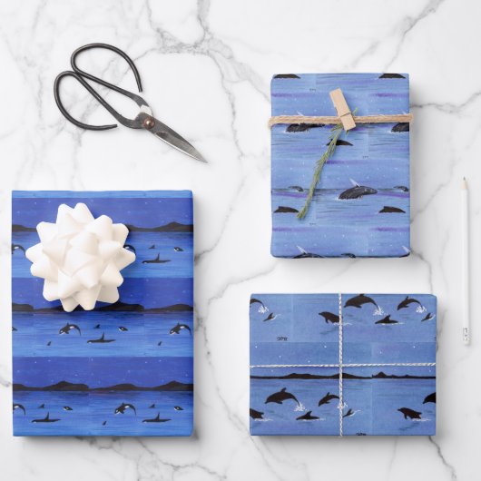 Feuille De Papier Cadeau Vie marine (Recto)