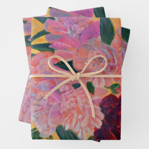 Feuille De Papier Cadeau Vie morte avec Peonies Peinture