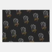 Feuille De Papier Cadeau Vierge Anniversaire gris/noir (Devant)