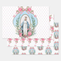 Vierge Catholique Marie Religieuse Florale Envelop