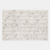 Feuille De Papier Cadeau Vieux Noël victorien Partition Script (Devant)