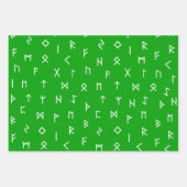 Feuille De Papier Cadeau Viking Runes sur Brown, Jaune, Arrière - plan vert (Devant 2)
