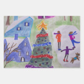 Feuille De Papier Cadeau Village de Noël (Devant 3)