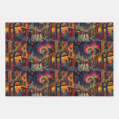 Feuille De Papier Cadeau Village de Noël Europe Angleterre (Devant 3)