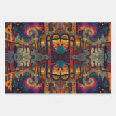 Feuille De Papier Cadeau Village de Noël Europe Angleterre (Devant)