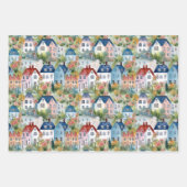 FEUILLE DE PAPIER CADEAU VILLAGES ET MAISONS BLANCS CADEAUX (Devant 2)