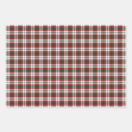 Feuille De Papier Cadeau Ville Glasgow Tartan Plaid Green Maroon Blanc (Devant 3)