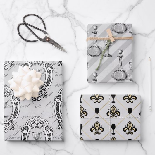 Feuille De Papier Cadeau Vin de Paris (Recto)