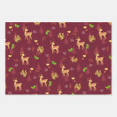 Feuille De Papier Cadeau Vin plat en bois de Noël (Devant 3)