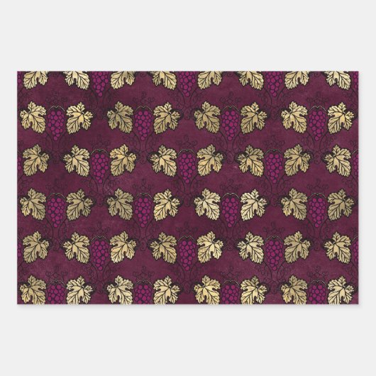 Feuille De Papier Cadeau Vin Rouge (Devant 2)