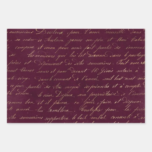 Feuille De Papier Cadeau Vin Rouge (Devant)