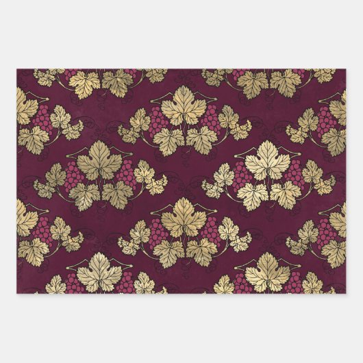 Feuille De Papier Cadeau Vin Rouge (Devant)