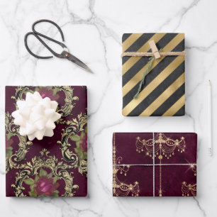 Feuille De Papier Cadeau Vin Rouge