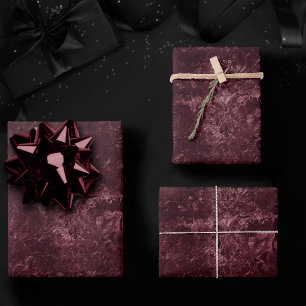 Feuille De Papier Cadeau Vin Velvety Damask   Glam Grunge de Bordeaux Sangr