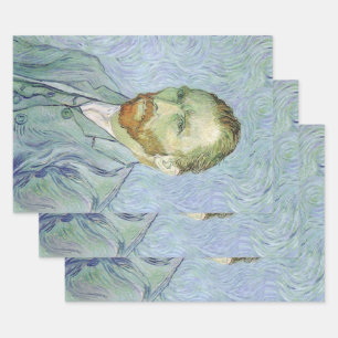 Feuille De Papier Cadeau Vincent van Gogh - Autoportrait de Van Gogh en ble