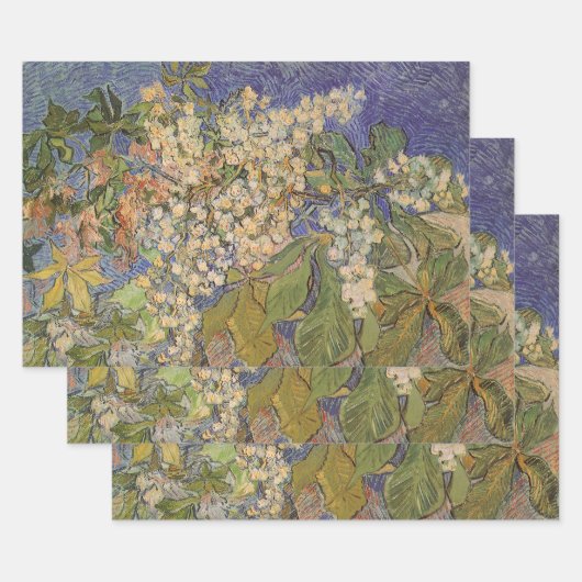 Feuille De Papier Cadeau Vincent van Gogh - Branches de châtaigniers en fle (Lot)