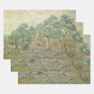 Feuille De Papier Cadeau Vincent van Gogh - Cueillette des olives
