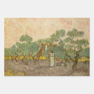 Feuille De Papier Cadeau Vincent van Gogh - Femmes cueillette d'olives