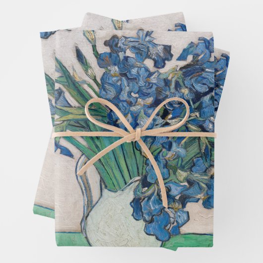Feuille De Papier Cadeau Vincent van Gogh - Irises (En situation)