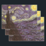 Feuille De Papier Cadeau Vincent van Gogh - La Nuit étoilée<br><div class="desc">La Nuit étoilée (1889) de Vincent van Gogh est une peinture à l'huile post-impressionniste représentant un paysage naturel. Une vue sur une ville dans une vallée la nuit avec des nuages tourbillonnants, des étoiles brillantes et un beau croissant de lune jaune doré. Elle a été peinte de jour de mémoire...</div>
