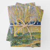 Feuille De Papier Cadeau Vincent van Gogh - Le Train Bleu (En situation)