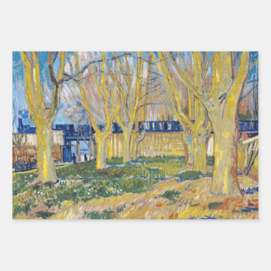 Feuille De Papier Cadeau Vincent van Gogh - Le Train Bleu (Devant)