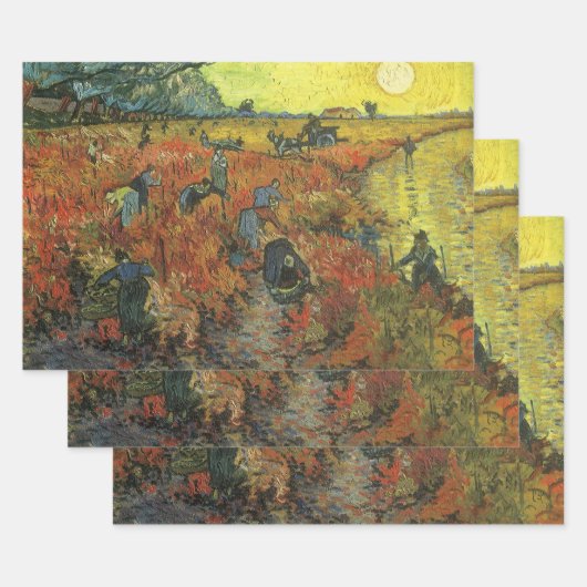 Feuille De Papier Cadeau Vincent van Gogh - Le vignoble rouge (Lot)