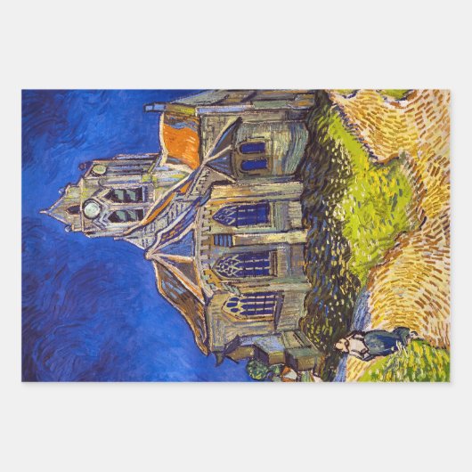 Feuille De Papier Cadeau Vincent van Gogh - L'église d'Auvers (Devant 3)