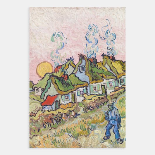 Feuille De Papier Cadeau Vincent van Gogh - Maisons et figure
