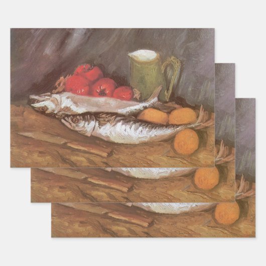 Feuille De Papier Cadeau Vincent van Gogh - Maquereaux, citrons et tomates (Lot)