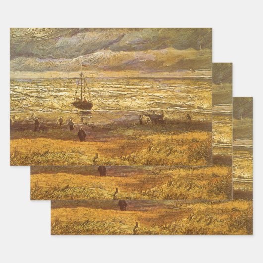 Feuille De Papier Cadeau Vincent van Gogh - Mer à Scheveningen (Lot)