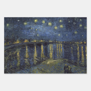 Feuille De Papier Cadeau Vincent van Gogh Nuit étoilée au-dessus du Rhone W