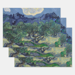 Feuille De Papier Cadeau Vincent van Gogh - Oliviers, Montagnes des Alpille