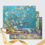 Feuille De Papier Cadeau Vincent van Gogh Paysages divers<br><div class="desc">Enveloppez votre cadeau avec de l'art,  avec une sélection de trois célèbres peintures post-impressionnistes de Vincent van Gogh (1853-1890). Arbre d'amandiers en fleurs,  Irises et Oliviers.</div>