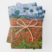 Feuille De Papier Cadeau Vincent van Gogh - Poppy Field (En situation)