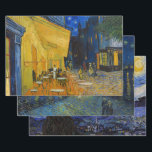 Feuille De Papier Cadeau Vincent Van Gogh - Sélection des chefs-d'oeuvre de<br><div class="desc">Vincent Van Gogh - Sélection de chefs-d'oeuvre de nuit - Nuit étoilée sur le Rhône - Terrasse Café sur la Place du Forum à la nuit - La nuit étoilée</div>