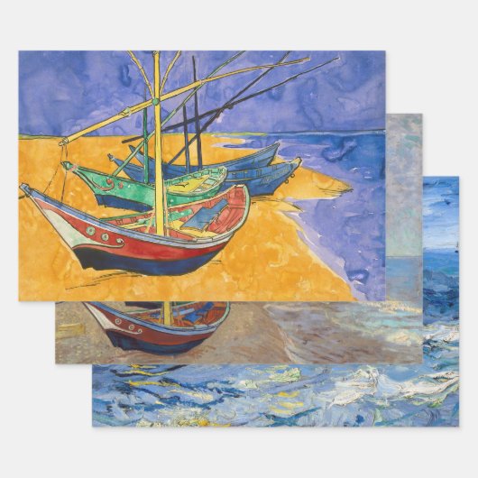 Feuille De Papier Cadeau Vincent Van Gogh - Sélection des paysages marins (Lot)