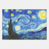 Feuille De Papier Cadeau Vincent Van Gogh Starry Nuit Bleu jaune (Devant 2)