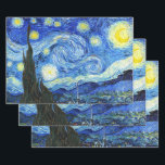 Feuille De Papier Cadeau Vincent Van Gogh Starry Nuit Bleu jaune<br><div class="desc">Vincent Van Gogh Starry Nuit Bleu Jaune Feuilles de papier Découpage Découpage</div>