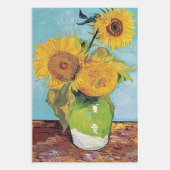 Feuille De Papier Cadeau Vincent Van Gogh - Trois tournesols dans un vase