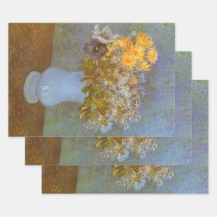 Feuille De Papier Cadeau Vincent van Gogh Vase de Lilacs, Daisées, Anémones