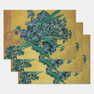 Feuille De Papier Cadeau Vincent van Gogh - Vase w Irises Arrière - plan ja