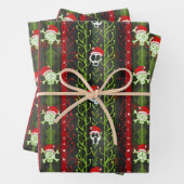 Feuille De Papier Cadeau Vins O' Debout Crâne de Noël Squelette de Noël Squ (En situation)