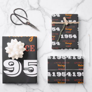 Feuille De Papier Cadeau Vintage 1954 édition limitée 72e anniversaire